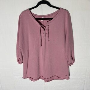 Jag Pink Cotton Polyester Blend Half Sleeve Sweatshirt L